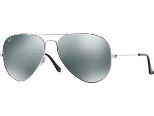 Ray-Ban RB3025 003/40 Γυαλιά Ηλίου Aviator Μεταλλικά Ασημί με Aσημί Καθρέπτη Φακό