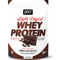 QNT Light Digest Whey Belgian Chocolate Πρωτεΐνη Ορού Γάλακτος Γράμμωσης Χωρίς Γλουτένη 500gr