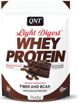 QNT Light Digest Whey Belgian Chocolate Πρωτεΐνη Ορού Γάλακτος Γράμμωσης Χωρίς Γλουτένη 500gr