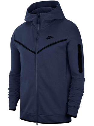 Nike Sportswear Tech Fleece Ανδρική Ζακέτα Φούτερ με Κουκούλα και Φερμουάρ Μπλε CU4489-410