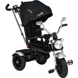 Bebe Stars Chopper 6 in 1 Τρίκυκλο Ποδήλατο με Σκίαστρο Χειρολαβή & Air Wheels για 18+ Μηνών Μαύρο