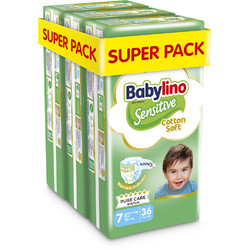Babylino Sensitive Cotton Soft Πάνες No7 15kg+ 108τμχ
