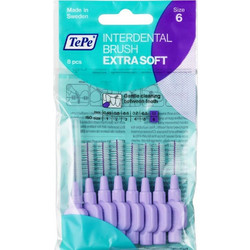 Tepe Extra Soft Μεσοδόντια Βουρτσάκια 1.1mm Μωβ 8τμχ