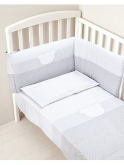 Prenatal Bear Σετ Κούνιας White/Grey 4τμχ