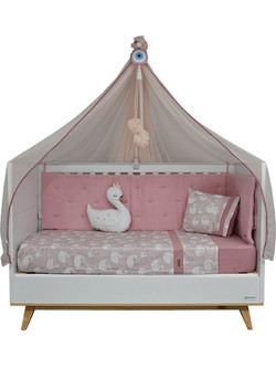 Bebe Stars Swan Σετ Κούνιας Pink 9τμχ