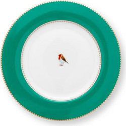 Pip Studio Πιάτο Πορσελάνης Γλυκού Love Birds Πράσινο 17cm