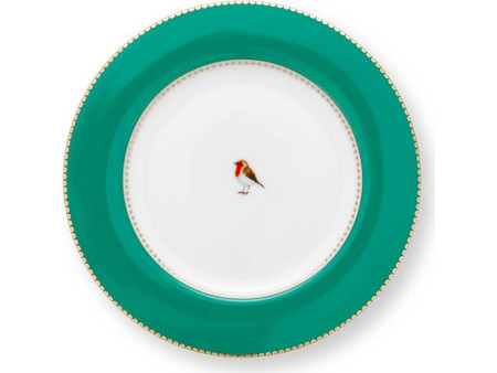 Pip Studio Πιάτο Πορσελάνης Γλυκού Love Birds Πράσινο 17cm