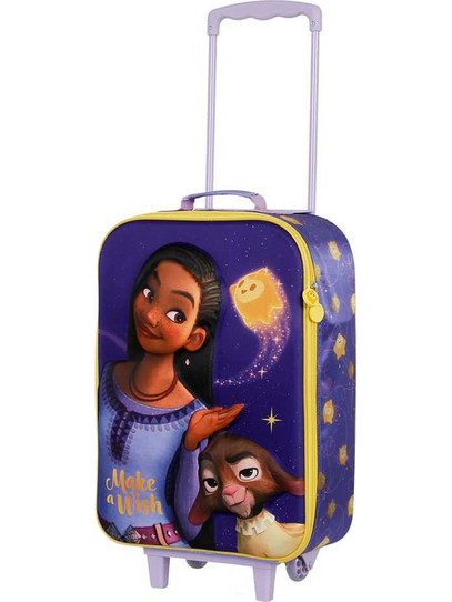 Disney Wish Παιδική Βαλίτσα Καμπίνας 47x33x17cm με 2 Ρόδες Navy Μπλε