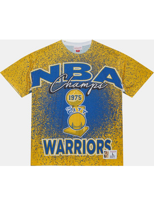 Mitchell & Ness Golden State Warriors Champ City Sublimated Ανδρικό Αθλητικό T-Shirt Κίτρινο TCRW5925-GSWYYPPPMT