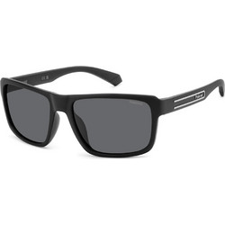 Polaroid Eyewear PLD2158S 807M9 Ανδρικά Γυαλιά Ηλίου Τετράγωνα Κοκάλινα Μαύρα με Μαύρο Polarized Φακό
