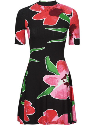 Desigual Mini Καλοκαιρινό Βραδινό Φόρεμα Floral Μαύρο 24SWVK38-2000