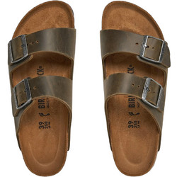 Birkenstock Arizona Δερμάτινα Ανδρικά Σανδάλια Ανατομικά Χακί 10270
