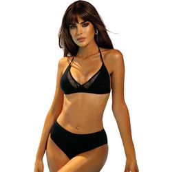 Lorin Bikini Set Τριγωνάκι Ψηλόμεσο Μαύρο L-1213