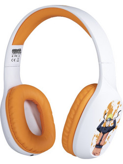 Konix Naruto Ασύρματο Gaming Headset Over Ear White Orange