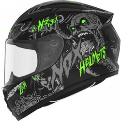 NOX N731 Zumbi Junior Black Green Grey Κράνος Μηχανής Full Face 1250gr