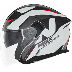 NOX N130 White Red Κράνος Μηχανής Jet 1550gr