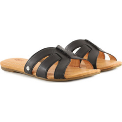 UGG Δερμάτινα Γυναικεία Σανδάλια Μαύρα 1119750-BLLE