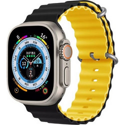 Devia Sport6 Deluxe Λουράκι Σιλικόνης Black / Yellow (Apple Watch 42 / 44 / 45 / 49mm)
