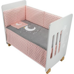 Interbaby Star Luna Κούνια για Στρώμα 60x120cm Λευκή & Προίκα Ροζ