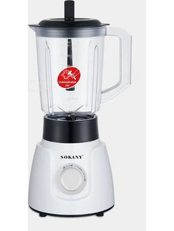 Sokany SK-185 Μπλέντερ για Smoothie με Γυάλινη Κανάτα 1.6lt 500W Λευκό