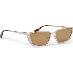 Off White OERI119S 7676 Ανδρικά Γυαλιά Ηλίου Ορθογώνια Μεταλλικά Ασημί με Καφέ Polarized Φακό