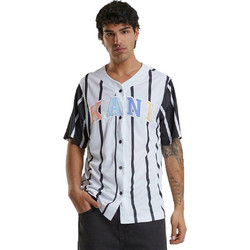 Karl Kani Ανδρικό Πουκάμισο Σχέδια Κοντομάνικο Overshirt Λευκό KM241-040-1