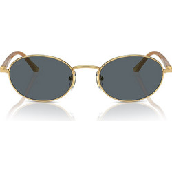 Persol PO1018S 1129R5 Γυναικεία Γυαλιά Ηλίου Οβάλ Μεταλλικά Χρυσά με Μαύρο Polarized Φακό