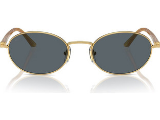 Persol PO1018S 1129R5 Γυναικεία Γυαλιά Ηλίου Οβάλ Μεταλλικά Χρυσά με Μαύρο Polarized Φακό