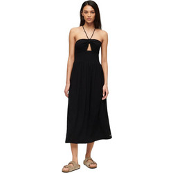 Superdry Midi Καλοκαιρινό Βραδινό Φόρεμα Μαύρο W8011660A-02A