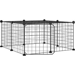 vidaXL Περίφραξη Τρωκτικών με 12 Πάνελ Μαύρη 35x35cm 3114051