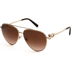Tiffany & Co TC3092 60213B Ανδρικά Γυαλιά Ηλίου Aviator Μεταλλικά Χρυσά με Καφέ Φακό
