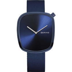 Bering Pebble Ανδρικό Ρολόι με Μπλε Υφασμάτινο Λουράκι 18040-397