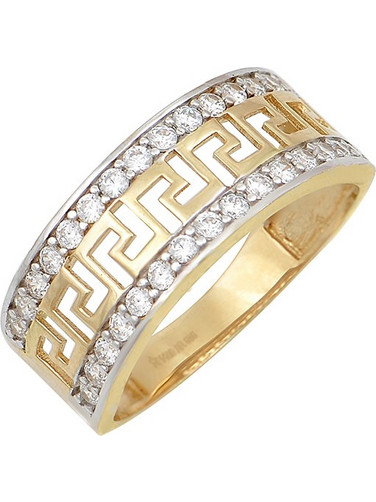 Million Diamonds Γυναικείο Δαχτυλίδι Σειρέ Ολόβερο Μαίανδρος από Xρυσό 14K με Ζιργκόν RZ20195