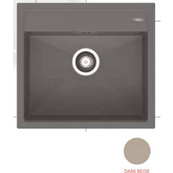 Pyramis Ithaka Ένθετος Νεροχύτης Γρανίτη Dark Beige 56x51cm 070247511