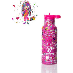 Ecolife X Vasiliki Rainbow Παιδικό Παγούρι Θερμός Ανοξείδωτο BPA Free Φούξια 500ml