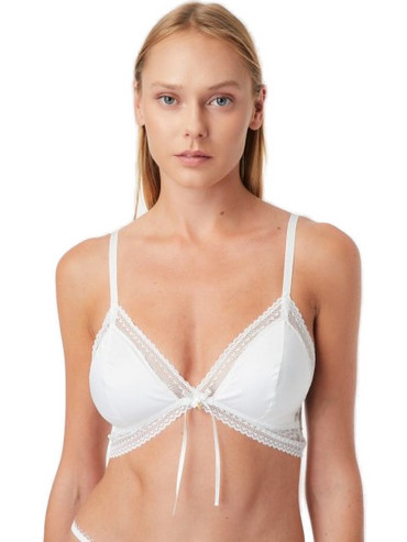 Minerva Bralette με Ελαφριά Ενίσχυση χωρίς Μπανέλα Λευκό 90-8524B
