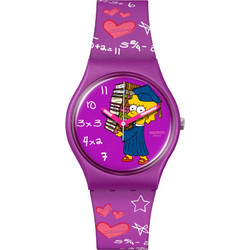 Swatch Γυναικείο Ρολόι με Μωβ Καουτσούκ Λουράκι SO28Z118
