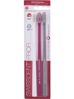 Swissdent Profi Whitening Soft Oδοντόβουρτσα Λευκή Φούξια Γκρι