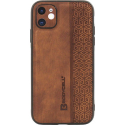 Bodycell Pattern Leather Back Cover Brown (iPhone 12)