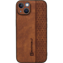 Bodycell Pattern Leather Back Cover Brown (iPhone 14 Plus)
