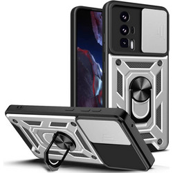 Bodycell Armor Slide Ring Holder Back Cover Silver (Xiaomi Poco F5 Pro)