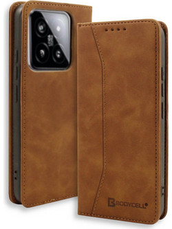 Bodycell Pu Leather Book Brown (Xiaomi 14)