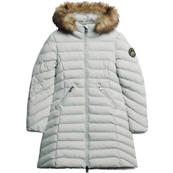 Superdry Γυναικείο Μπουφάν Χειμωνιάτικο Puffer Μακρύ Γκρι W5011789A-FRM