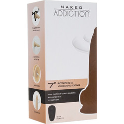 Naked Addiction Realistic Vibrating & Rotating 7" Ρεαλιστικός Δονητής 18cm Καφέ
