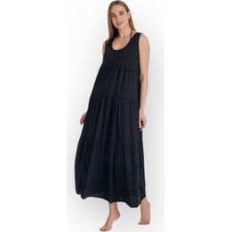 Rima Midi Καλοκαιρινό Καθημερινό Φόρεμα Μαύρο 3112-25