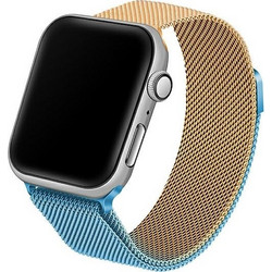Beline Steel Λουράκι Μεταλλικό Blue / Gold (Apple Watch 42 / 44 / 45 / 49mm)