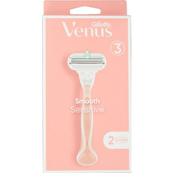 Gillette Venus Sensitive Smooth Γυναικείο Ξυραφάκι με Ανταλλακτικές Κεφαλές με 3 Λεπίδες & Λιπαντική Ταινία 2τμχ