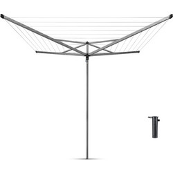 Brabantia 90300257 Πτυσσόμενη Απλώστρα Ρούχων Δαπέδου Κήπου Μεταλλική 18.9x18.9x177cm με Μήκος Απλώματος 40m