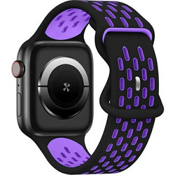 Beline New Sport Λουράκι Σιλικόνης Black / Purple (Apple Watch 42 / 44 / 45 / 49mm)