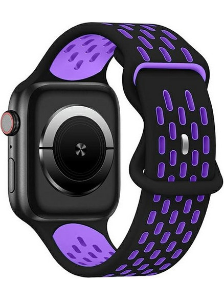 Beline New Sport Λουράκι Σιλικόνης Black / Purple (Apple Watch 42 / 44 / 45 / 49mm)